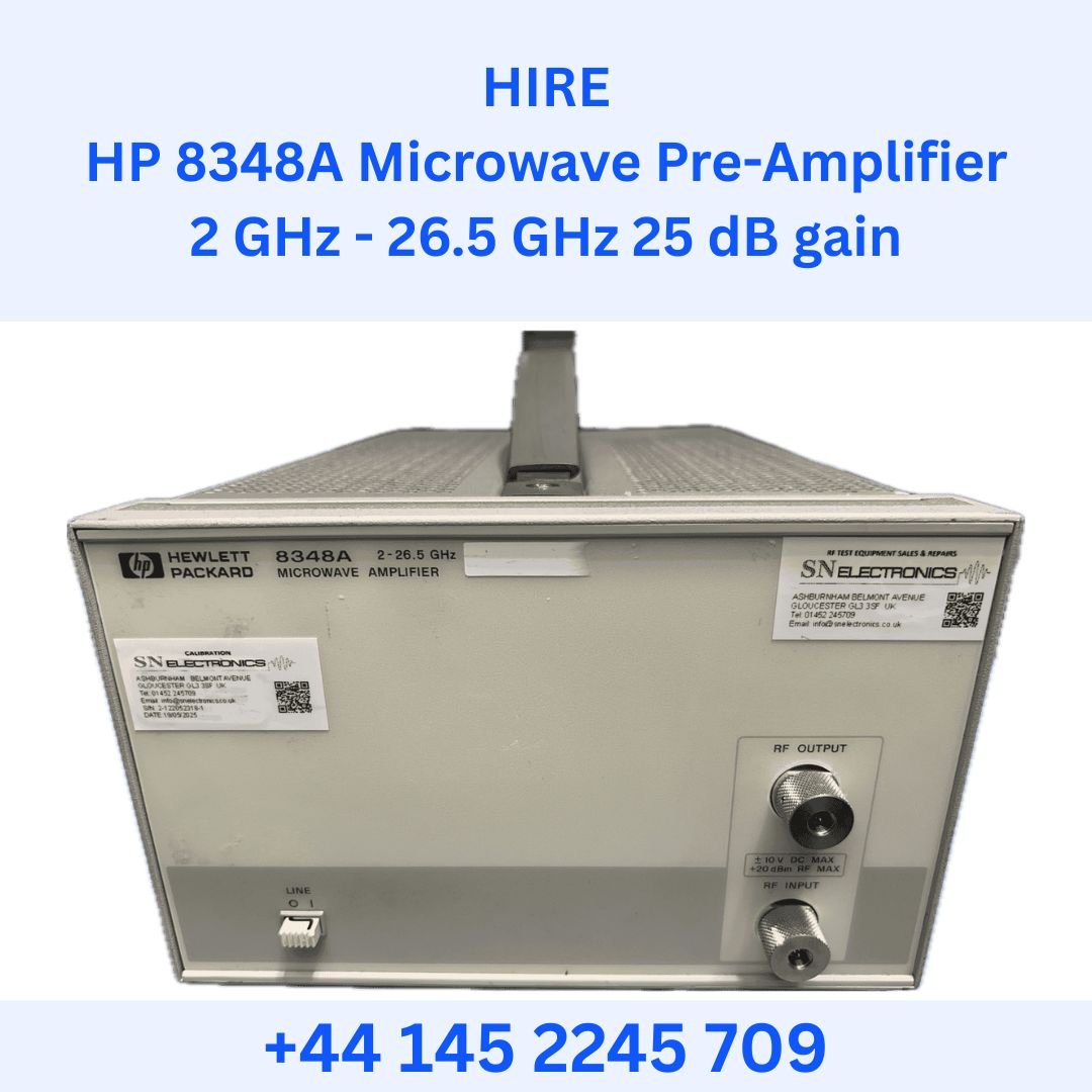 HIRE HP 8348A Microwave Pre-Amplifier 2 GHz – 26.5 GHz 25 dB gain