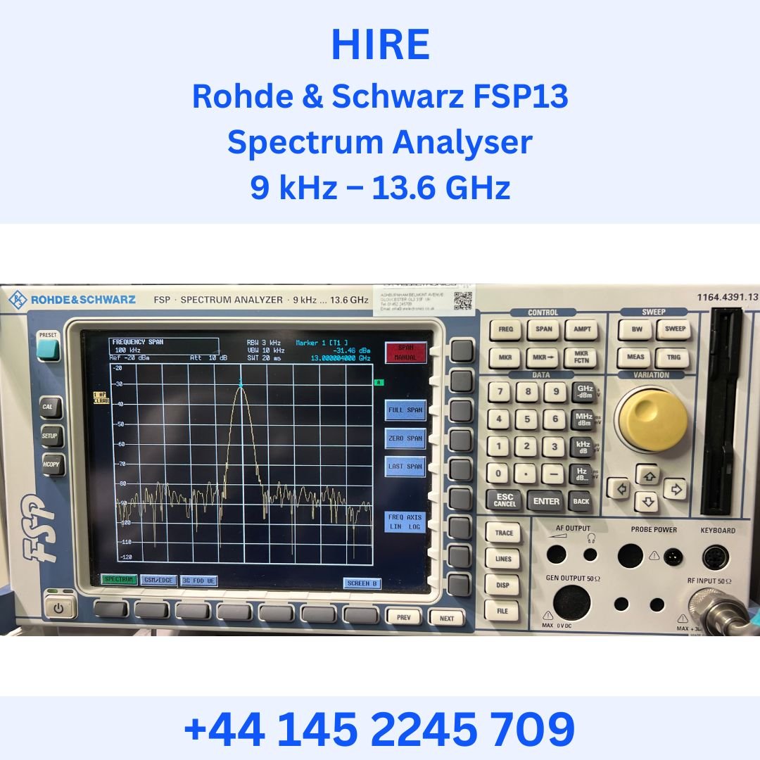 HIRE Rohde & Schwarz FSP13 Spectrum Analyser 9 kHz – 13.6 GHz