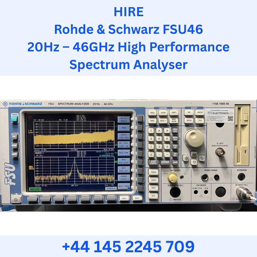 HIRE Rohde & Schwarz FSU46 20Hz – 46GHz High Performance Spectrum Analyser