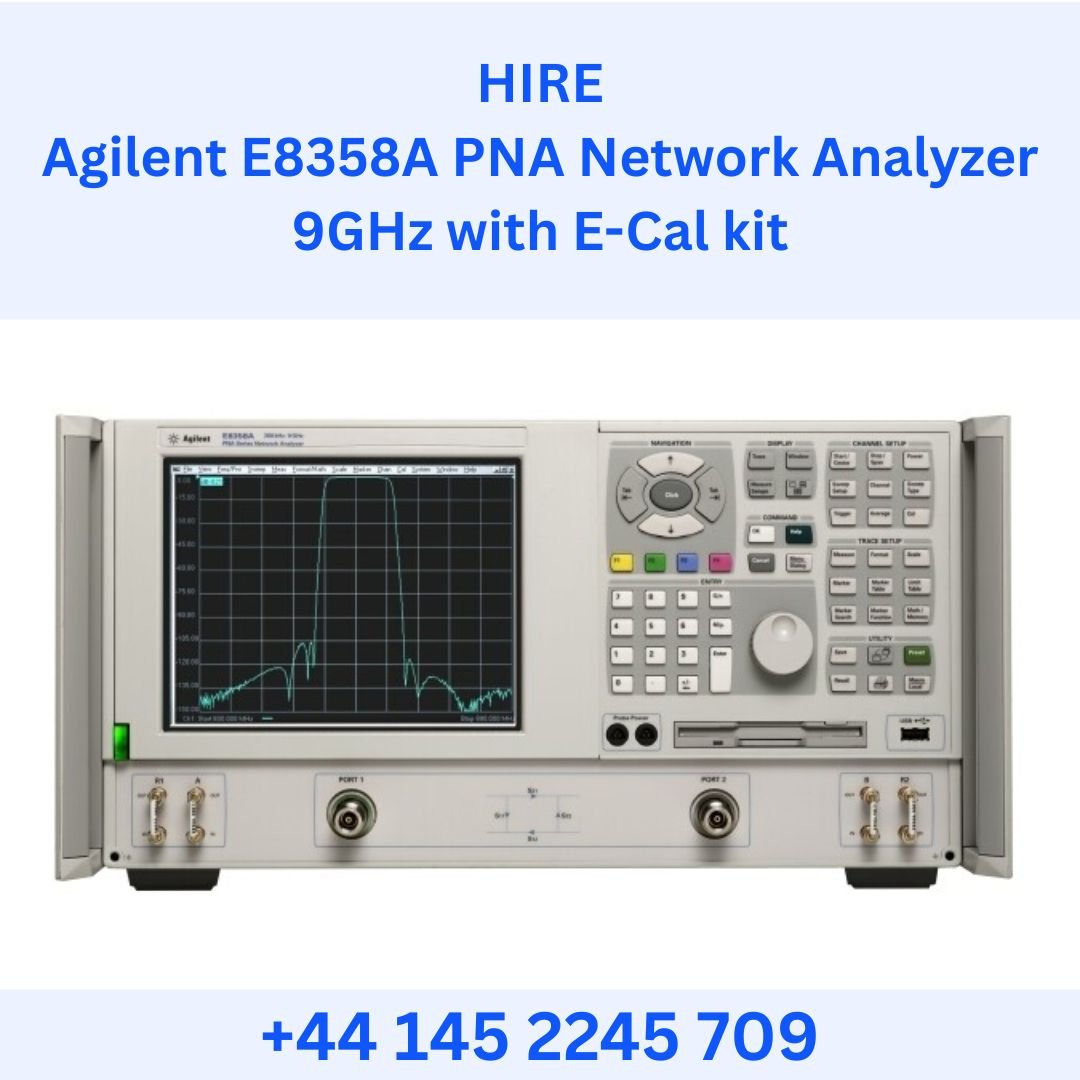 HIRE Agilent E8358A PNA Network Analyzer 9GHz with E-Cal kit